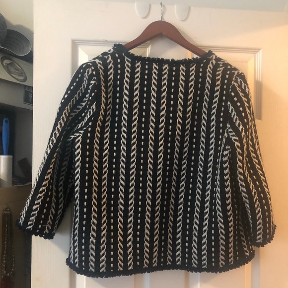 Woven Black Navy and White Chanel-style Jacaket - Picture 5 of 5
